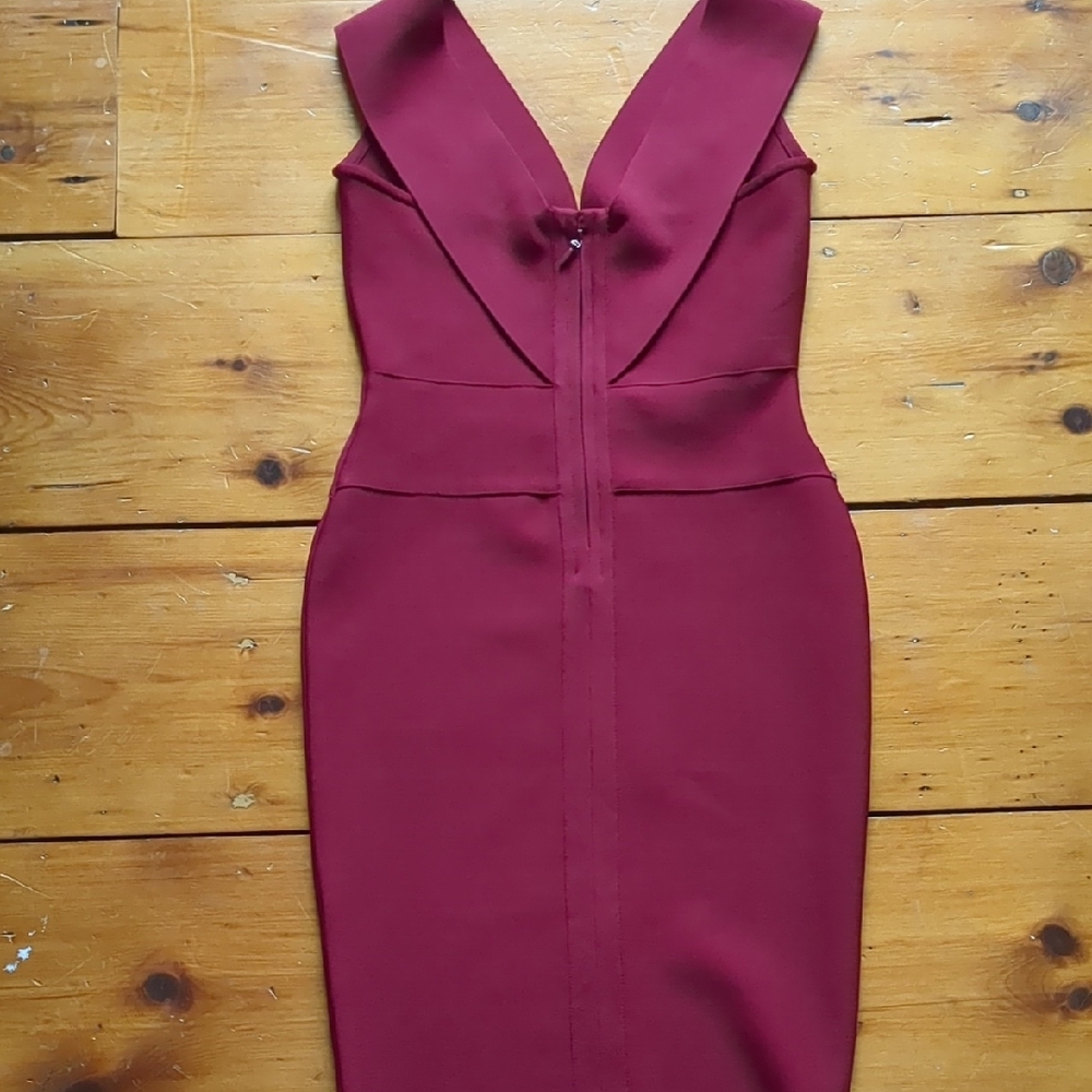 Maroon Bandage Dress Sz M - Picture 3 of 9